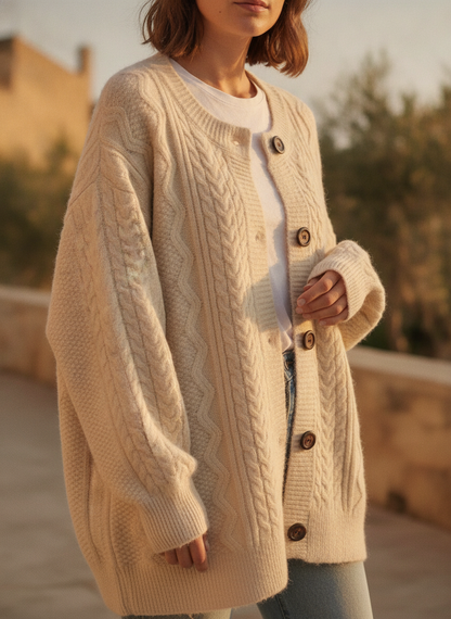 Felicity | Women Cardigan Cable-Knit Button-Down