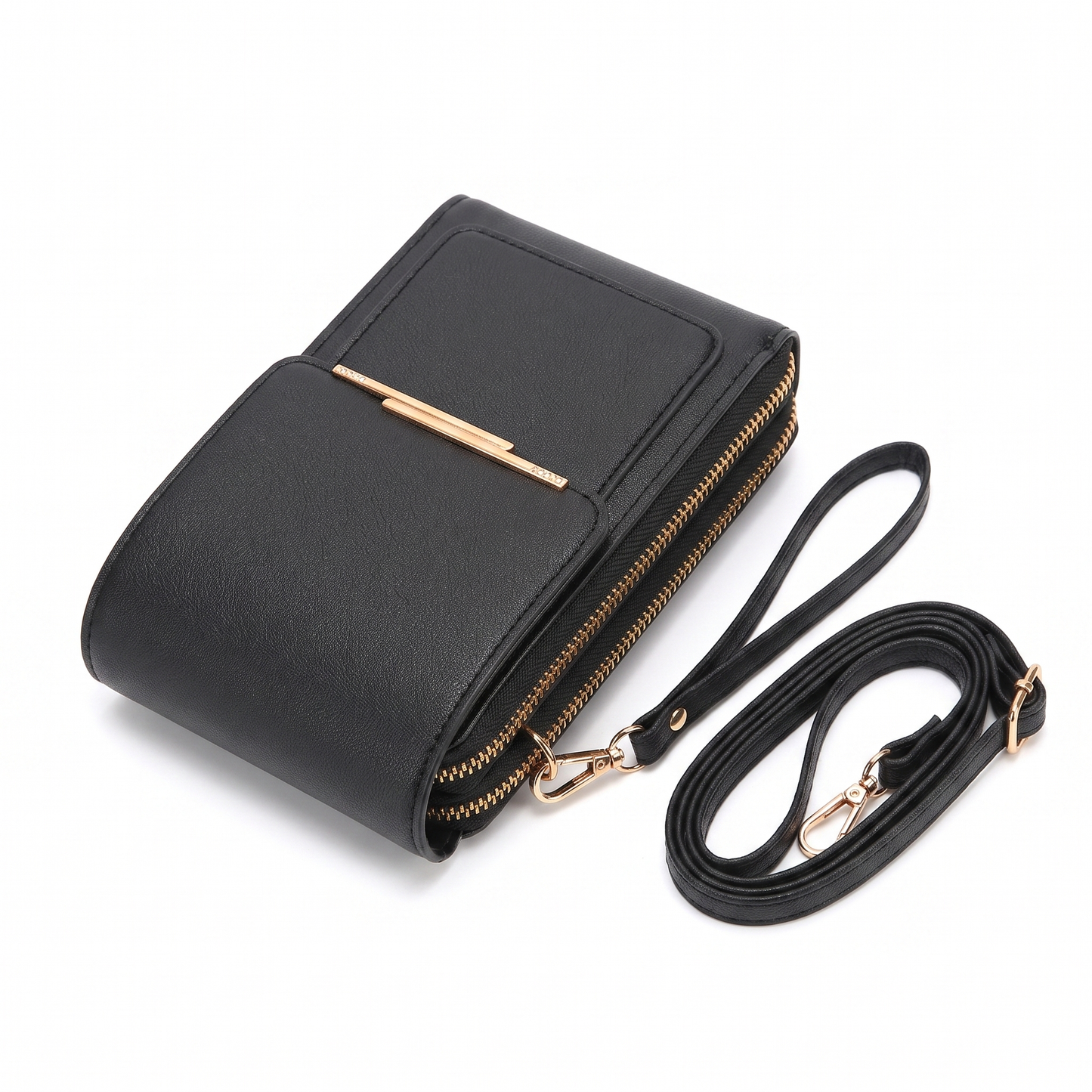 Sunoire fleur black phone crossbody bag 02 three quarter