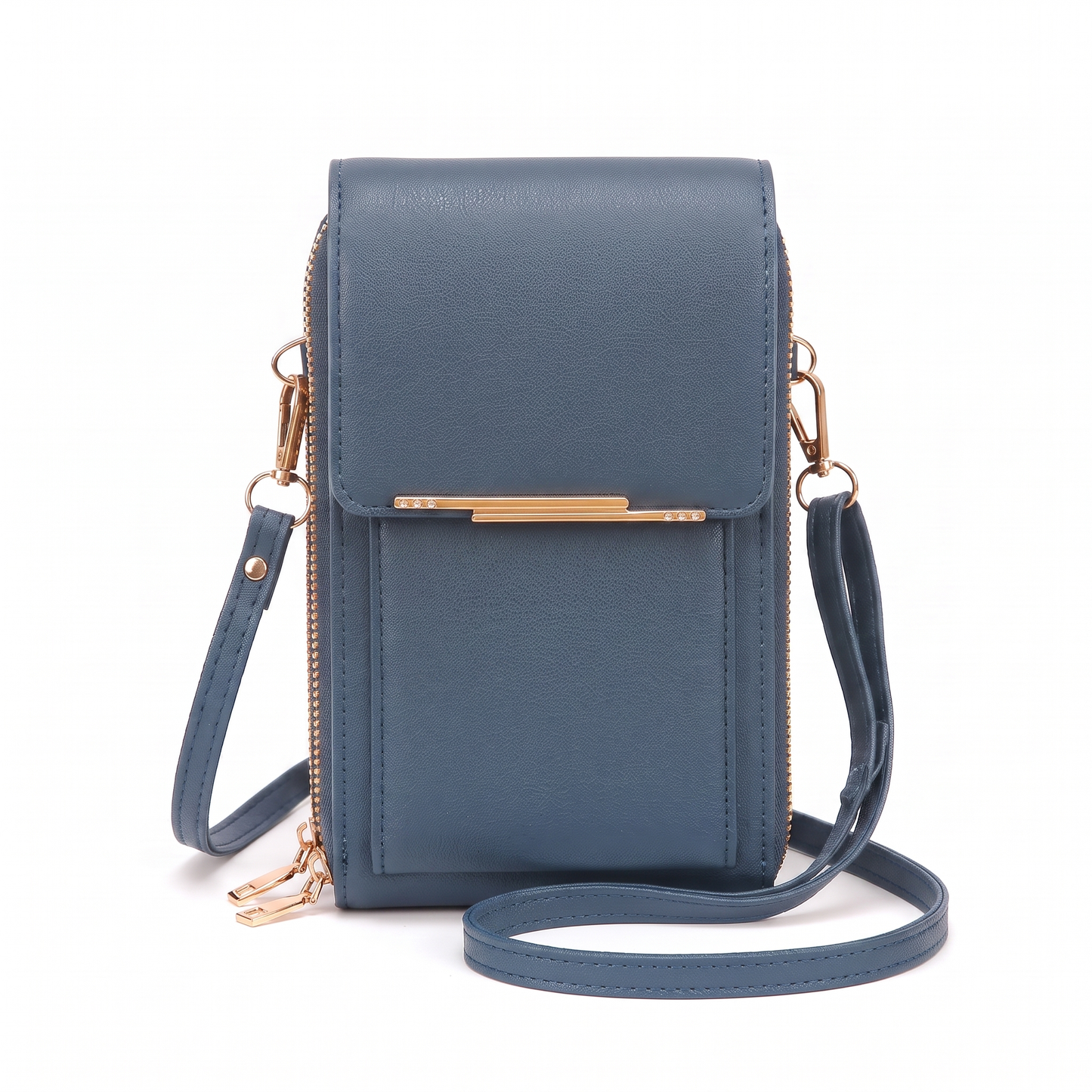 Sunoire fleur black phone crossbody bag colorway blue front hero 01