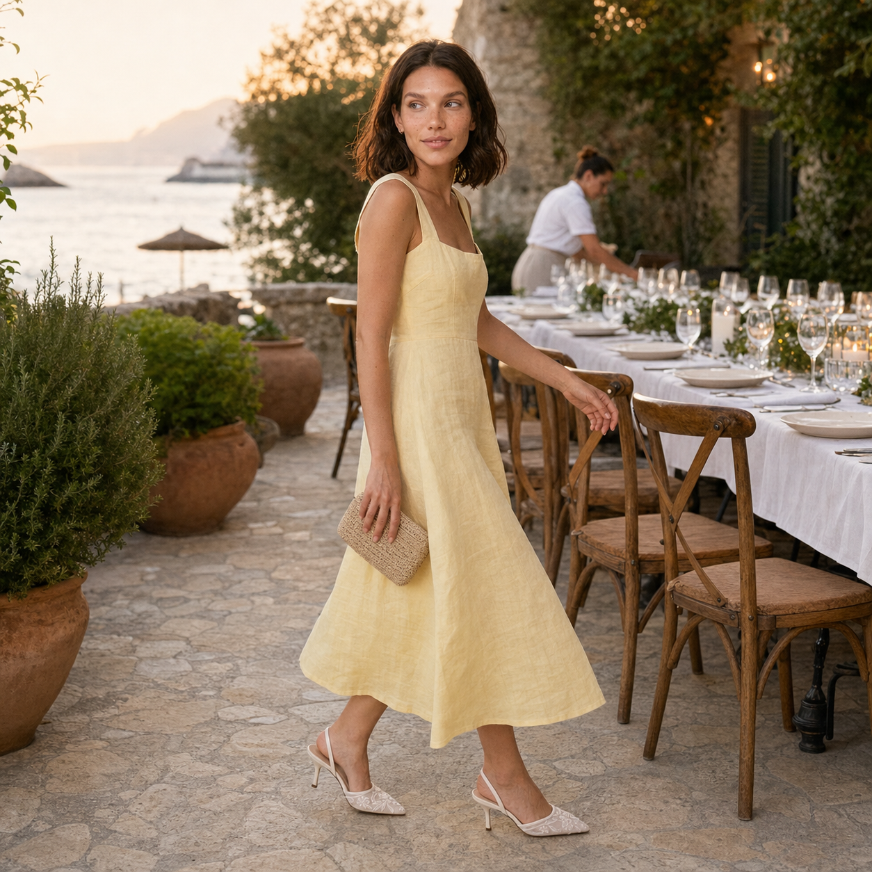 Floral Embroidered Pointed Toe Slingback Heels – Wedding Bridal Pumps — lifestyle photo