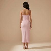 Sunoire gentry flower embroidered maxi dress back view 01