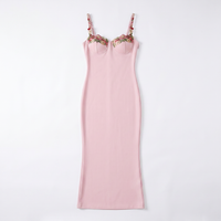 Sunoire gentry flower embroidered maxi dress mannequin pink 01