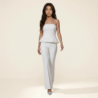 Sunoire glyxen strapless flower flare pants set front hero 01