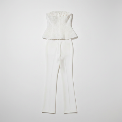 Sunoire glyxen strapless flower flare pants set mannequin default 01