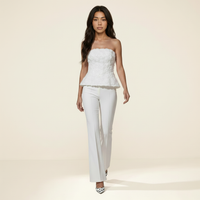 Sunoire glyxen strapless flower flare pants set walking 01