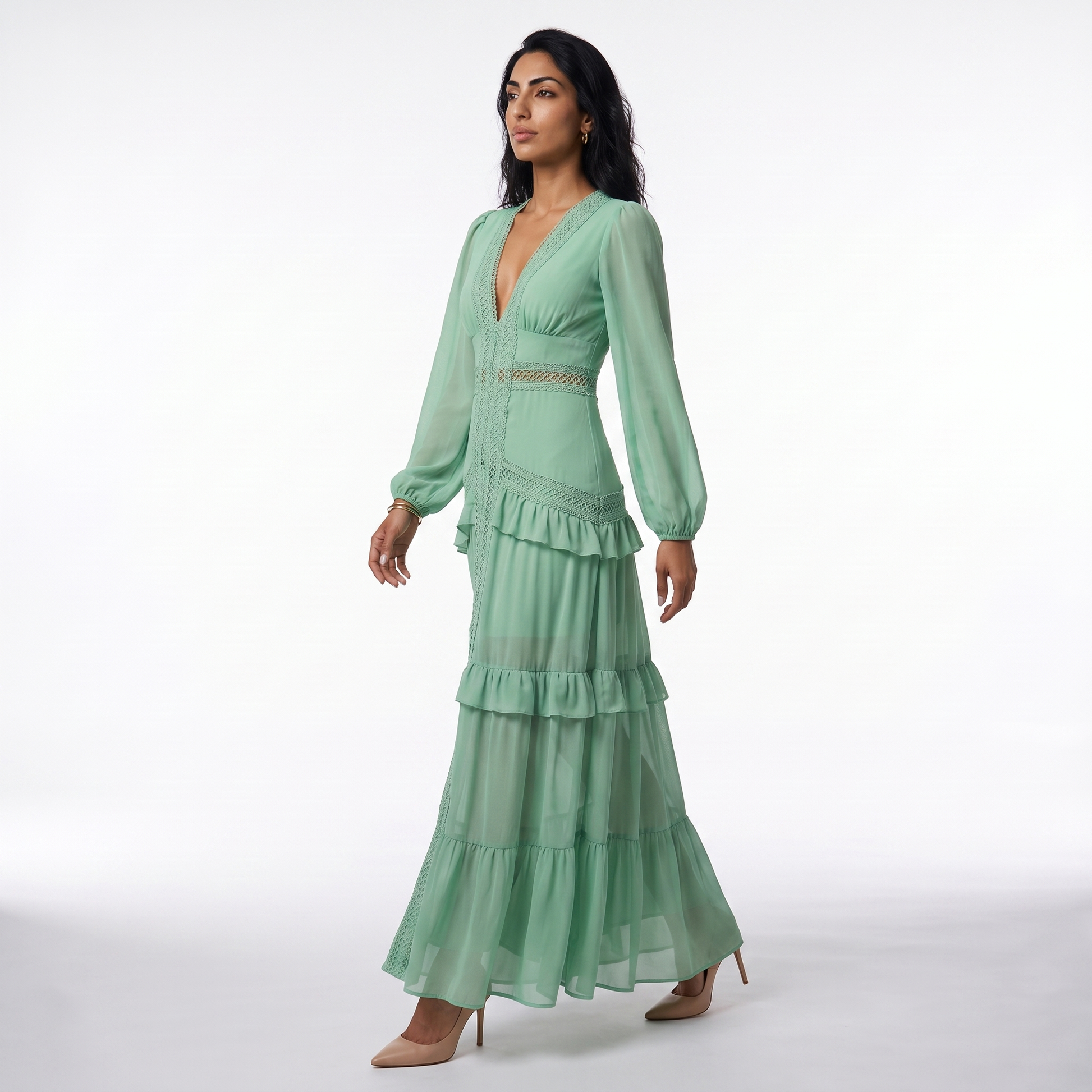casual maxi dresses with sleeves Simplee Womens Long Sleeve Dress Square Neck Long Flowy Boho Summer Outfits Pink Floral S at Amazon Women's Clothing store Stripe Print Shirt Collar Design Lantern Sleeve Detail Multicolor Maxi Dresses Fabric Lace Trim Tiered Maxi Dress