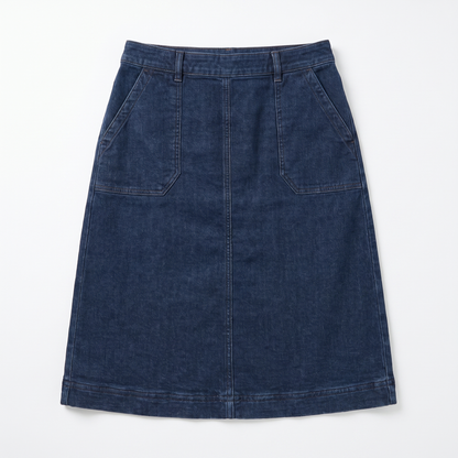 Sunoire grace a line knee length skirt elegant chic garment flatlay 01