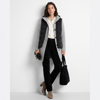 Sunoire grace womens relaxed fit hooded knit cardigan jacket front hero 01