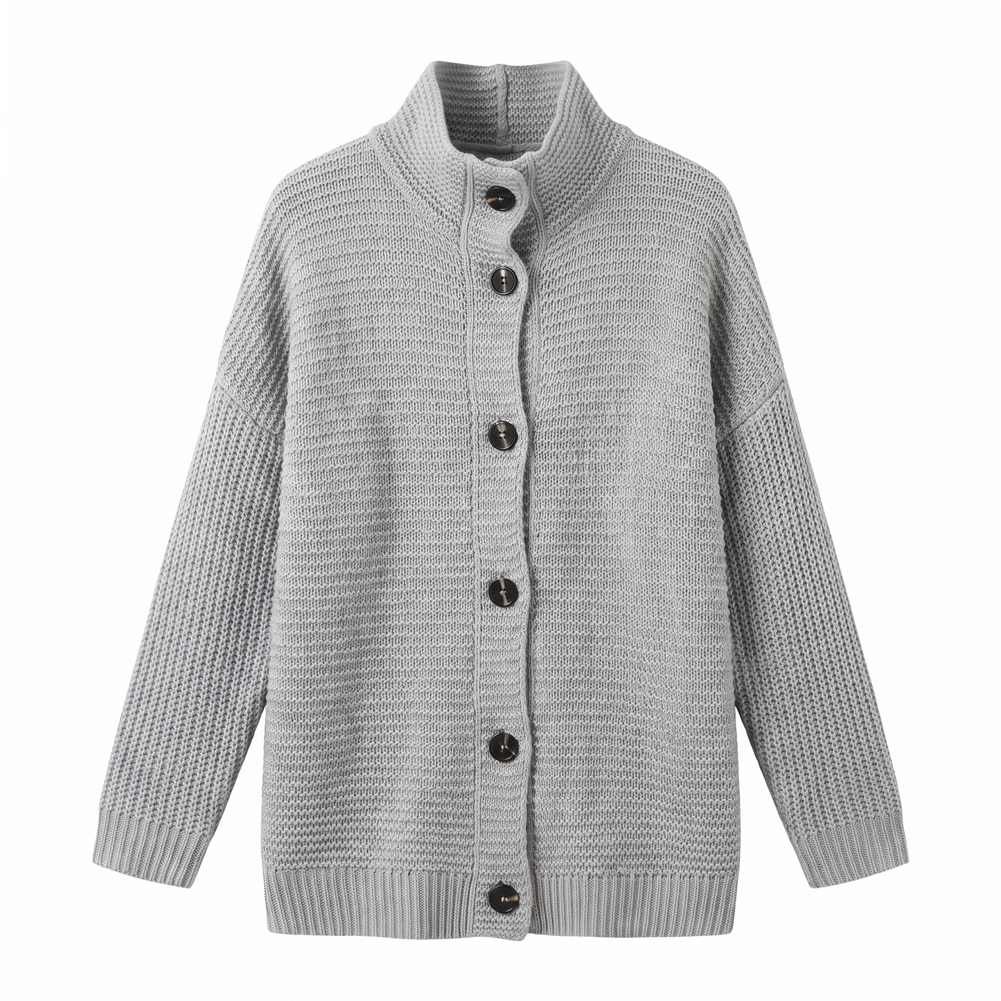 Sunoire grace womens relaxed fit hooded knit cardigan jacket garment flatlay 01