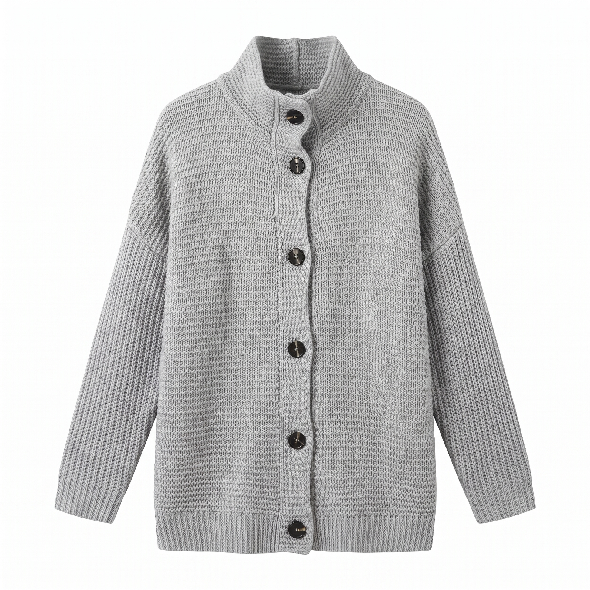 Sunoire grace womens relaxed fit hooded knit cardigan jacket garment flatlay 01