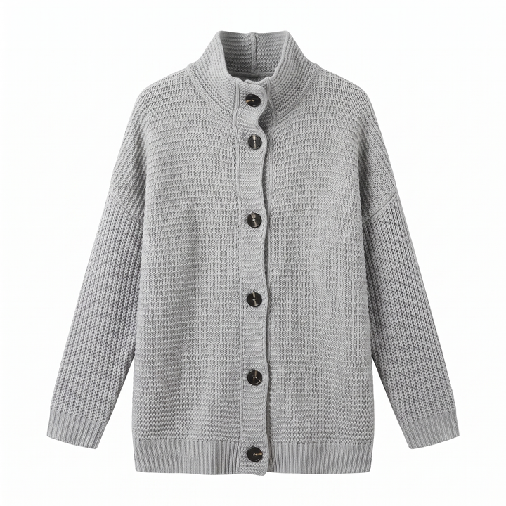 Sunoire grace womens relaxed fit hooded knit cardigan jacket garment flatlay 01