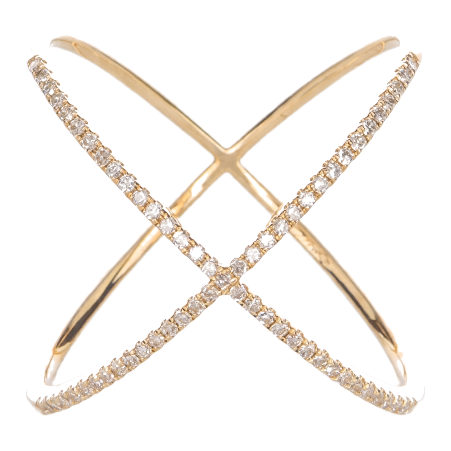 Sunoire unique fashion wholesale 925 sterling silver luxury minimalist x shape hollow out pave zircon ring fine jewelry rings for girls 01 flatlay 18k gold