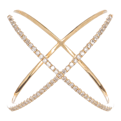 Sunoire unique fashion wholesale 925 sterling silver luxury minimalist x shape hollow out pave zircon ring fine jewelry rings for girls 01 flatlay 18k gold