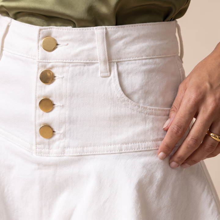 Sunoire guilia black denim skirt bottom detail 01