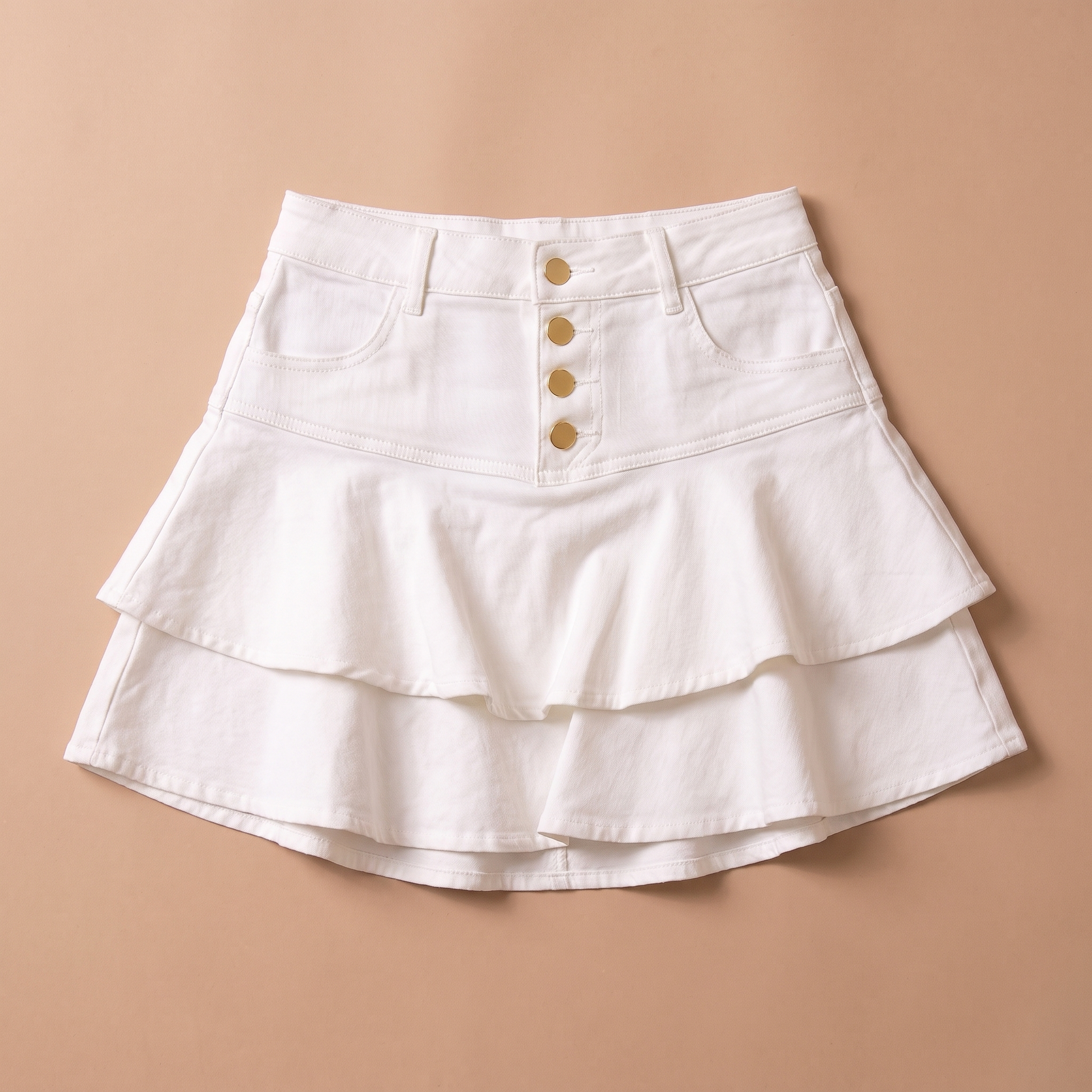 Sunoire guilia black denim skirt garment flatlay 01