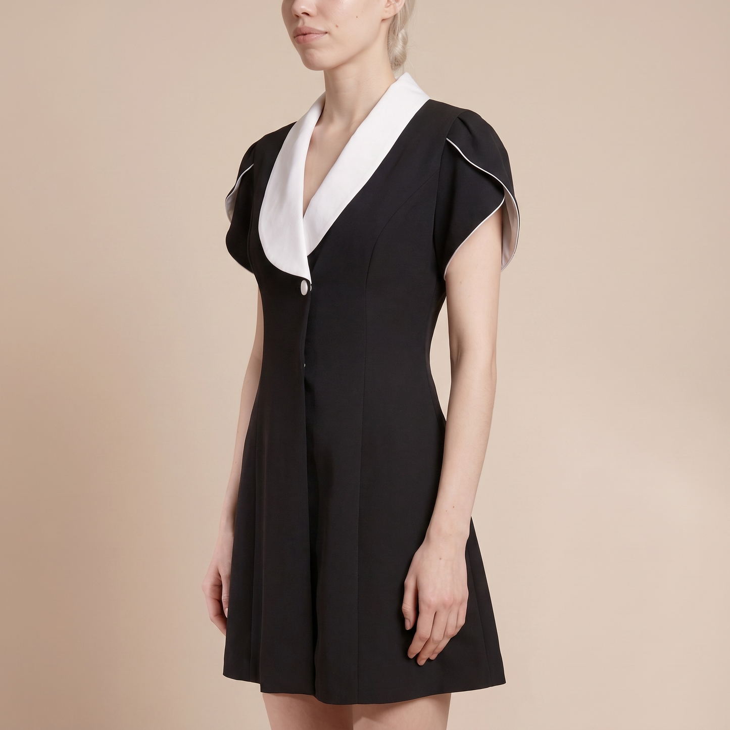Sunoire guilia black dress worn detail 01