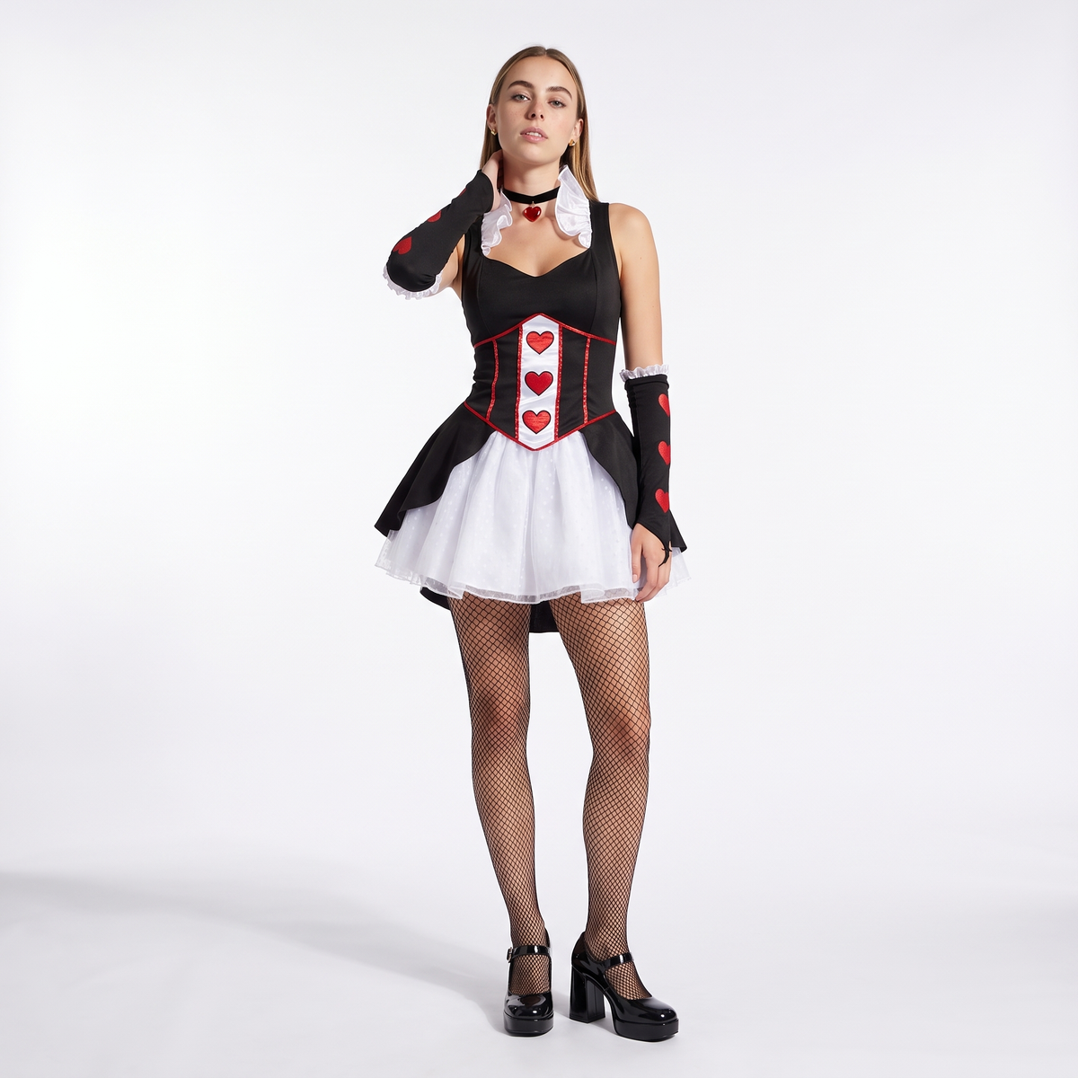 Sunoire heart print corset dress set front hero 01
