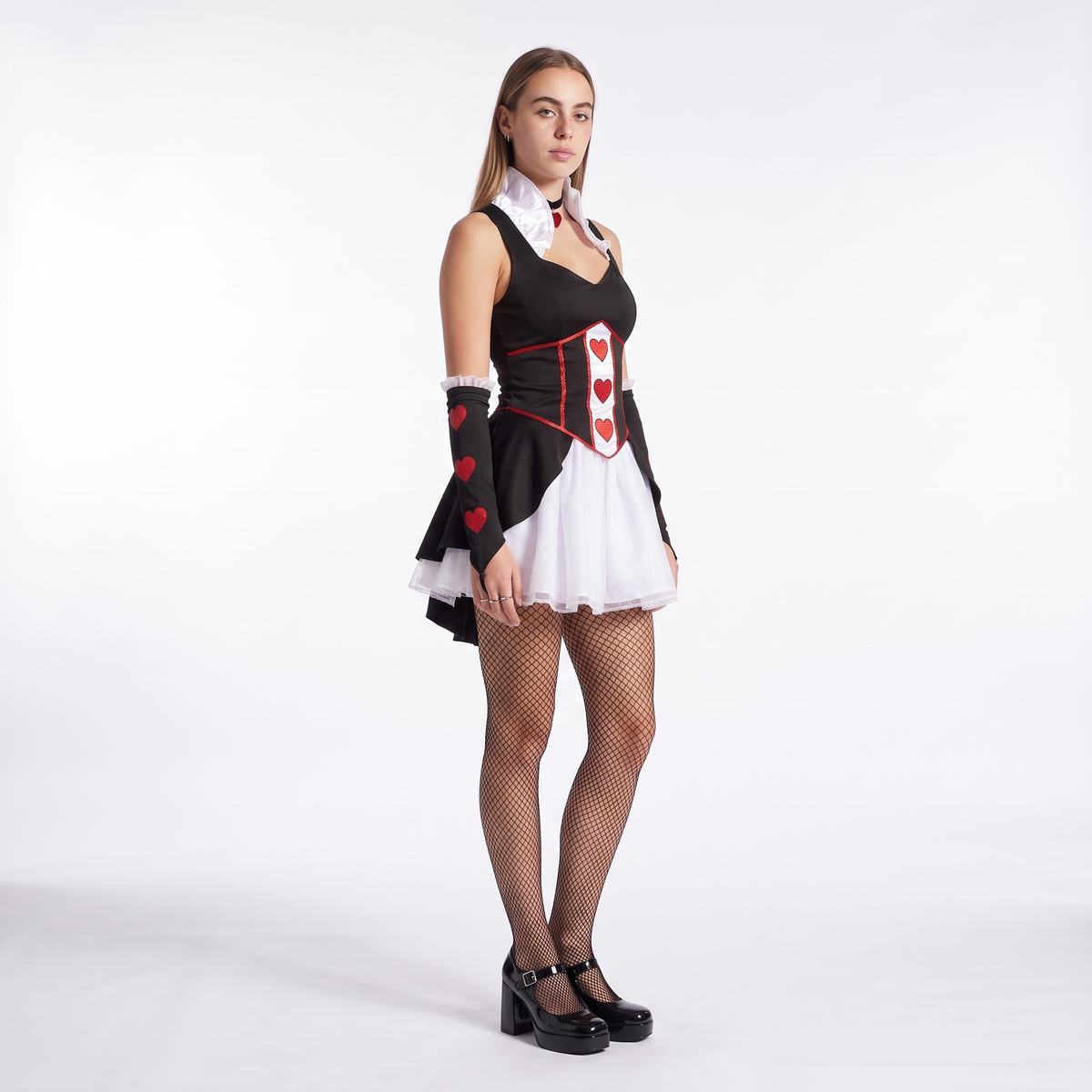 Sunoire heart print corset dress set three quarter 01