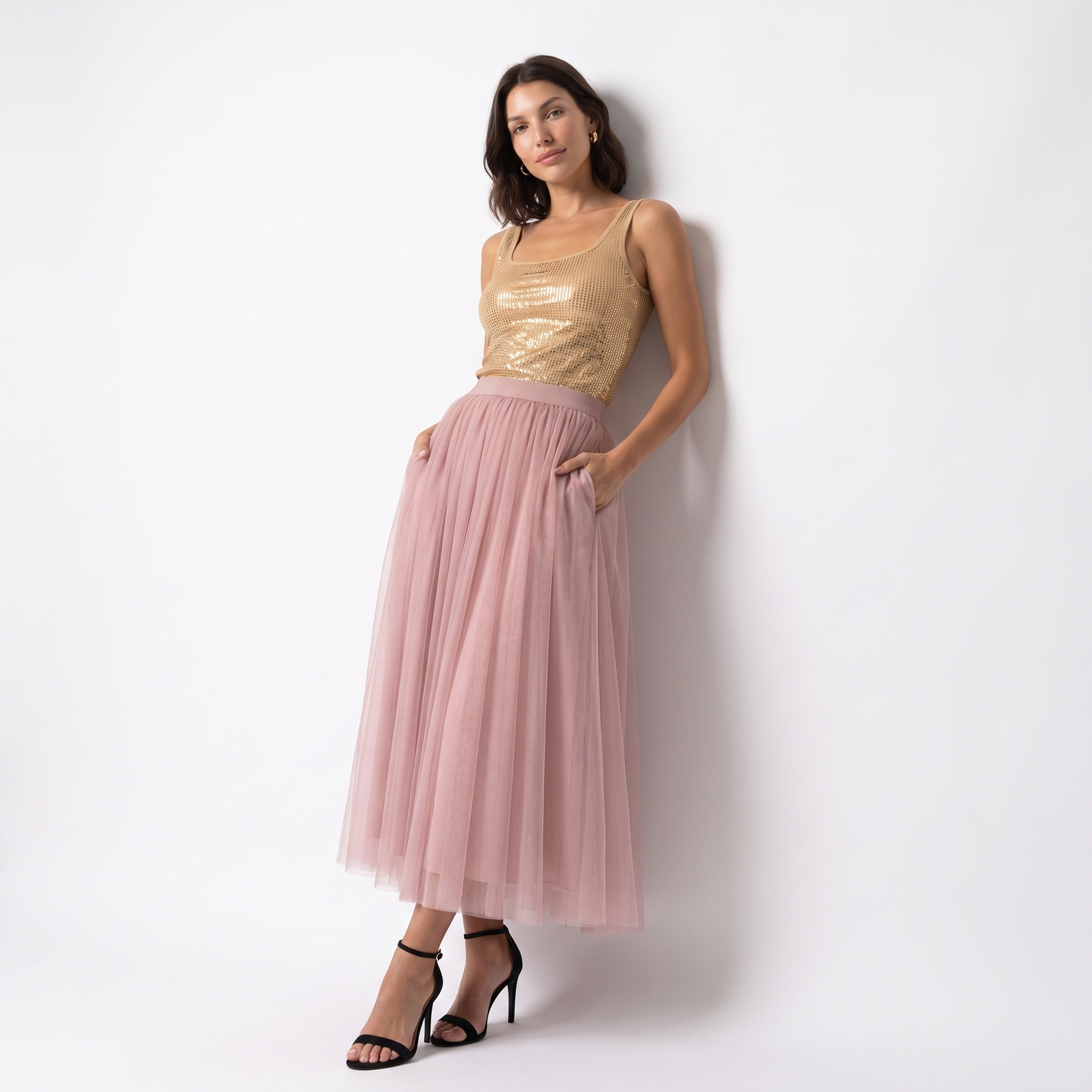 Sunoire heidi fashion langer knchelhoher rock colorway pink front hero 01