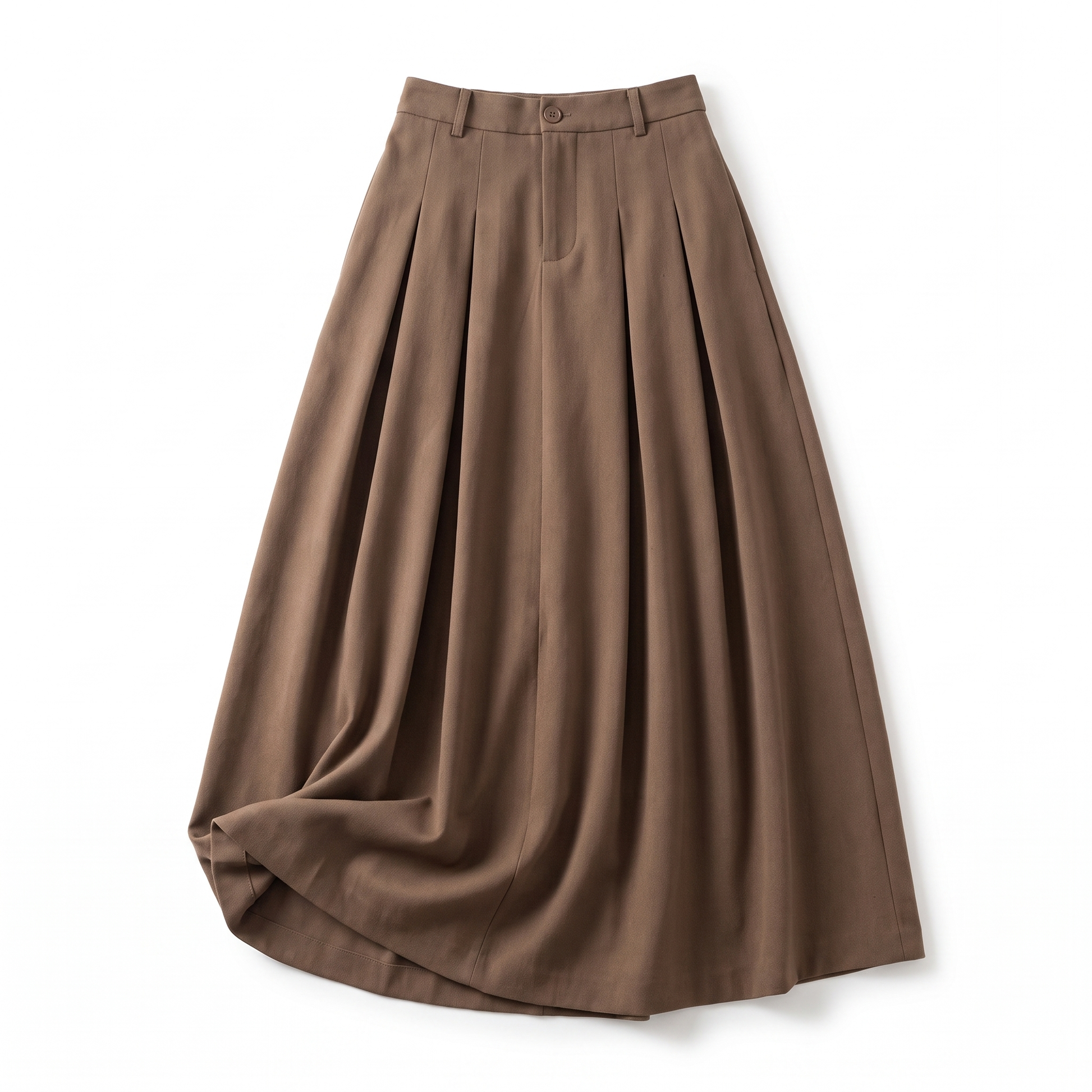 Sunoire heidi mode hochtaillierter faltenrock aus wolle garment flatlay 01