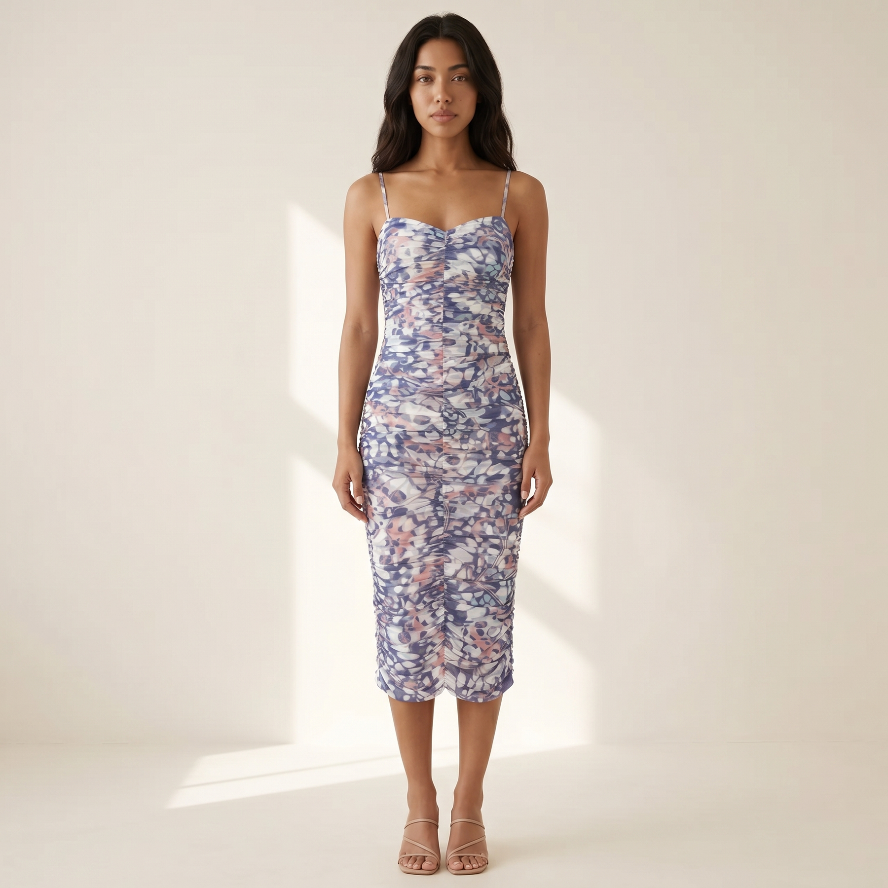 Caprice Multi Butterfly Wing Midi Dress