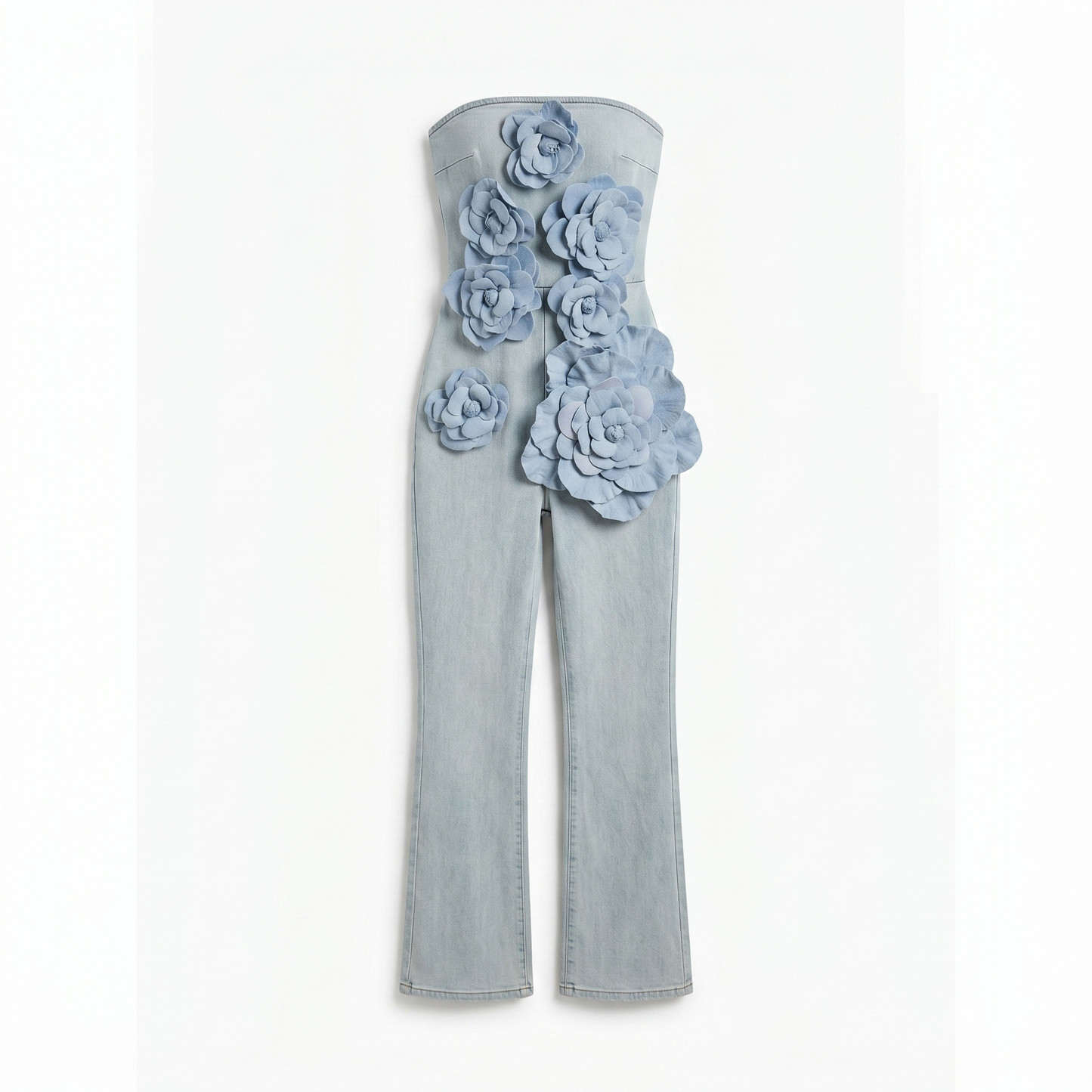 Nora Blue Strapless Jumpsuit
