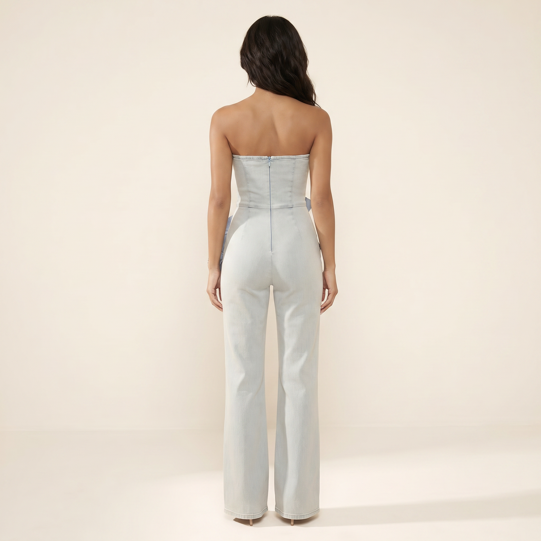 Azure Bloom Strapless Jumpsuit