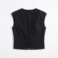 Morthael Lace Top In Wine