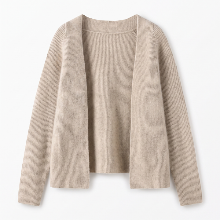 Sunoire high quality winter women s casual plus size cashmere cardigan women s coat garment flatlay 01