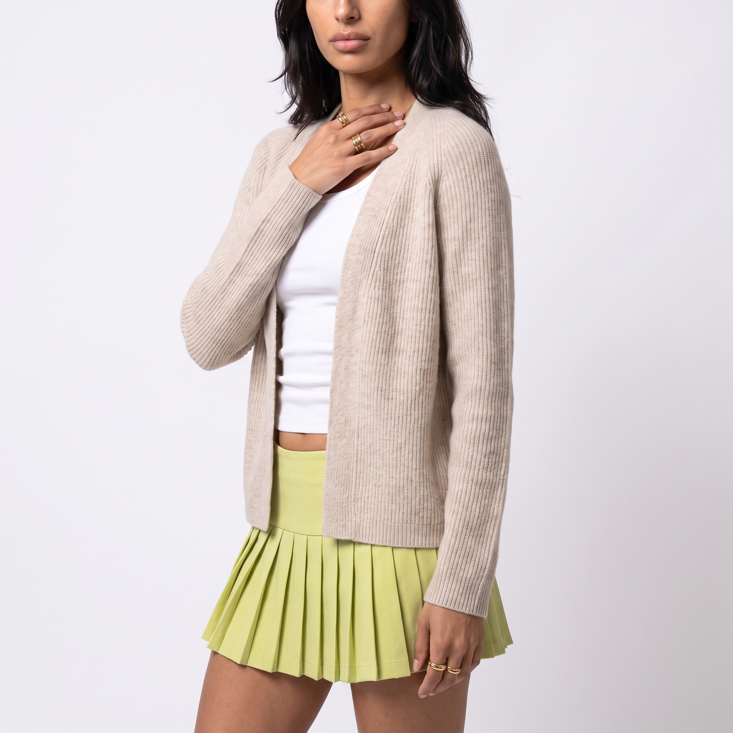 Sunoire high quality winter women s casual plus size cashmere cardigan women s coat top crop 3q 01