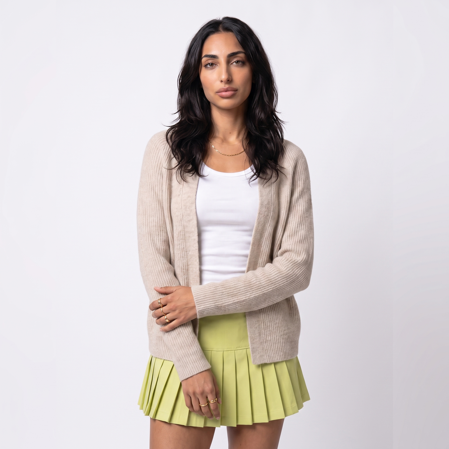 Sunoire high quality winter women s casual plus size cashmere cardigan women s coat top front crop 01