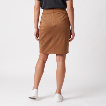 Sunoire hope minirock mit knopfleiste bottom back crop 01