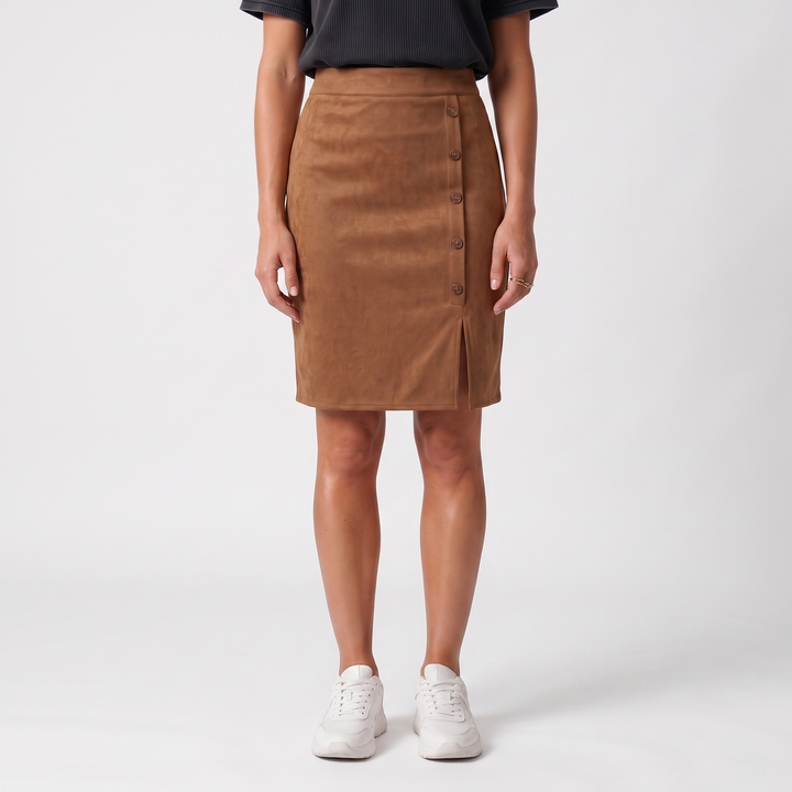 Sunoire hope minirock mit knopfleiste bottom front crop 01