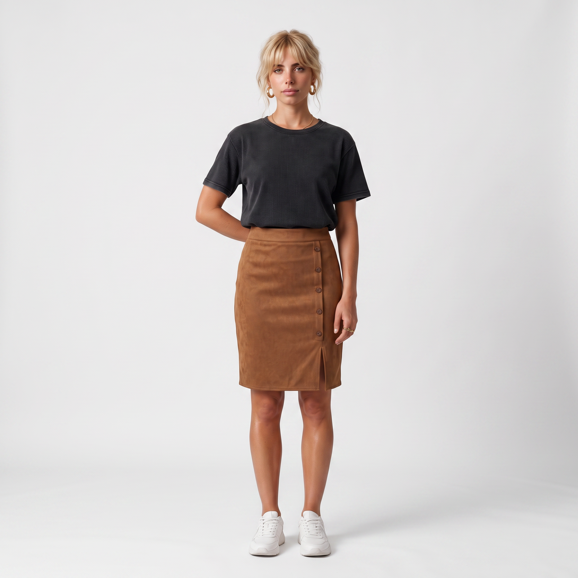 Sunoire hope minirock mit knopfleiste front hero 01