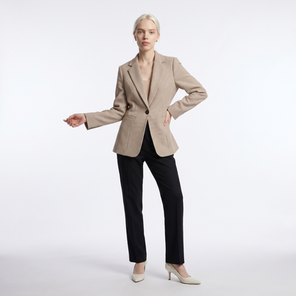 Sunoire houndstooth single button blazer front hero 01