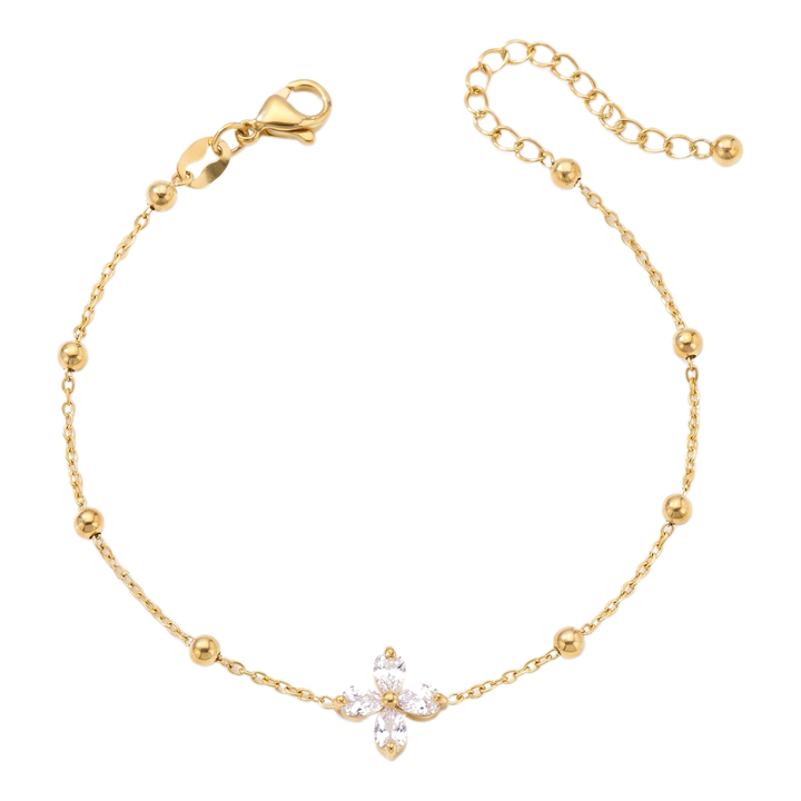 Ines Gold Pearl Bracelet — Clover