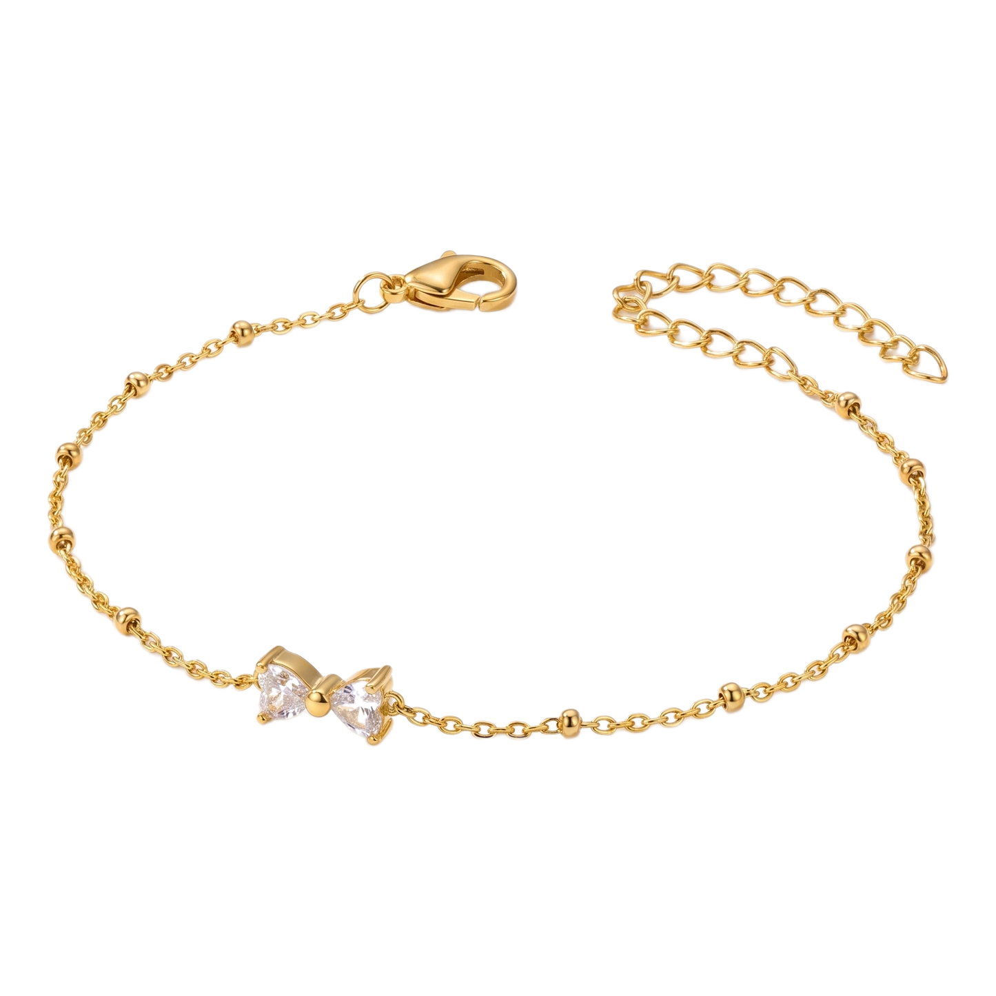 Sunoire exquisite waterproof stainless steel pendant necklace daily elegance gift party 06 flatlay heart bow