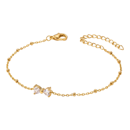 Sunoire exquisite waterproof stainless steel pendant necklace daily elegance gift party 06 flatlay heart bow