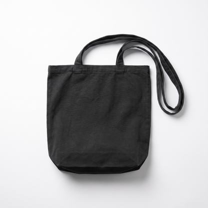 Sunoire iris black canvas tote bag 01 front