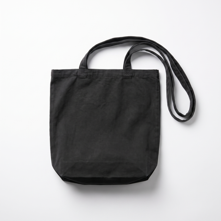 Sunoire iris black canvas tote bag 01 front