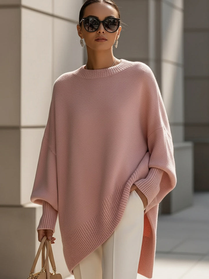 Women's Sophisticated Oversized Wool Blend Jumper — Pink