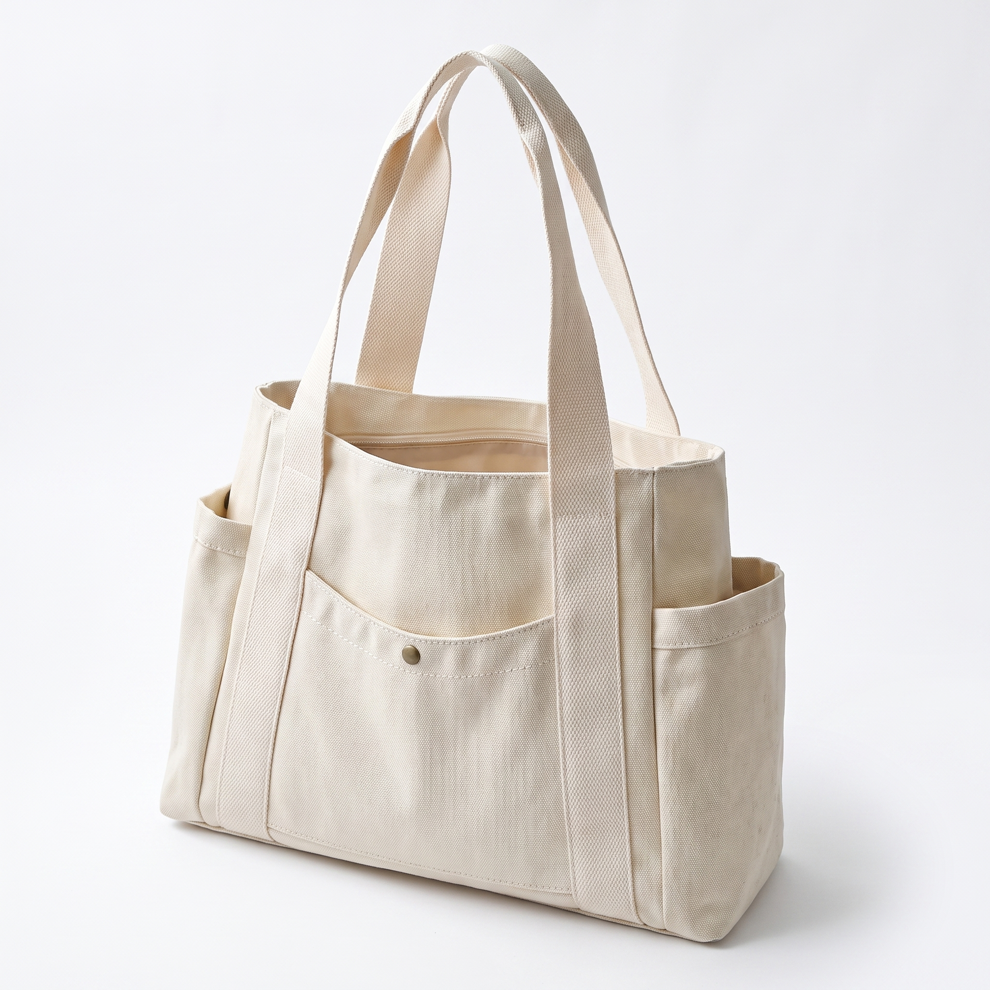 Sunoire josie white canvas tote bag 02 three quarter