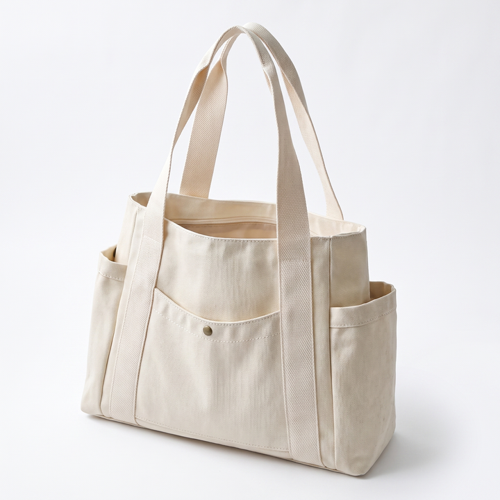 Sunoire josie white canvas tote bag 02 three quarter