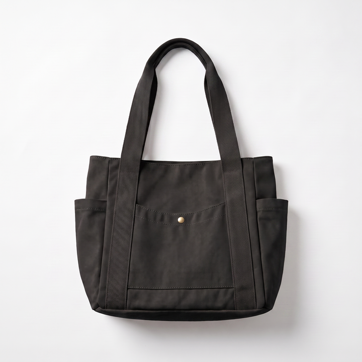Sunoire josie white canvas tote bag colorway black front hero 01