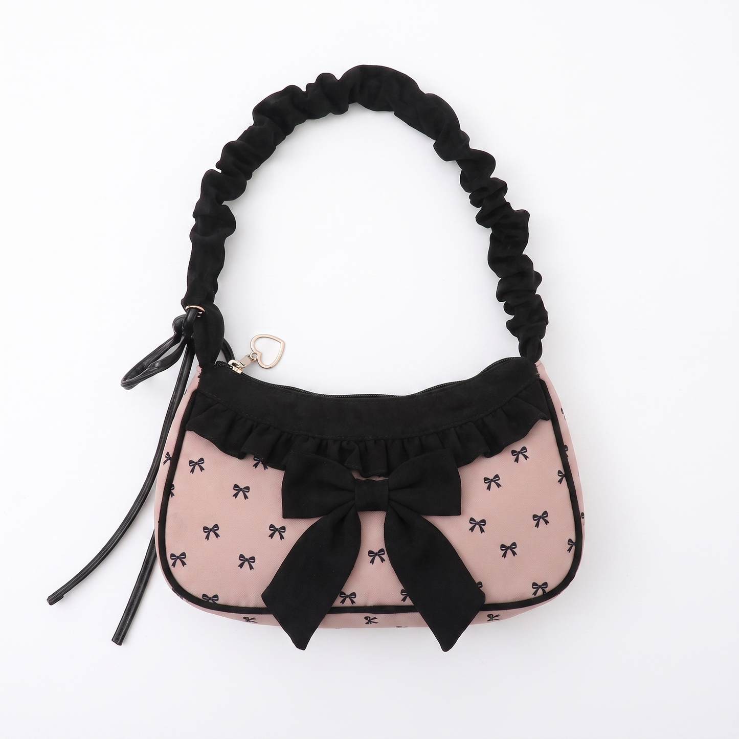 Sunoire junie blush pink bow charm bag 01 front
