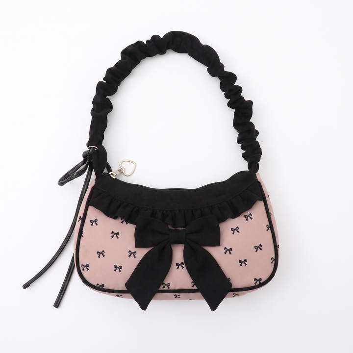 Sunoire junie blush pink bow charm bag 01 front