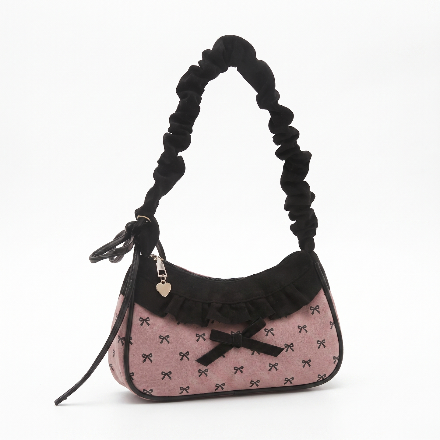 Sunoire junie blush pink bow charm bag 02 three quarter