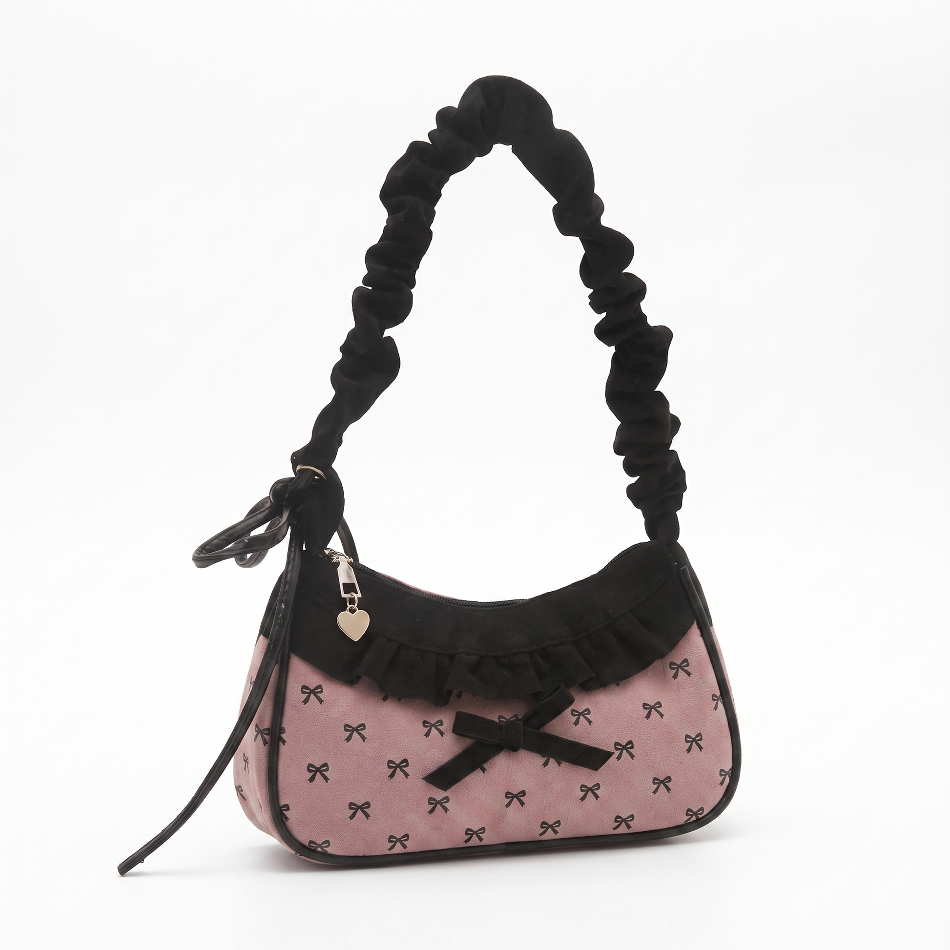 Sunoire junie blush pink bow charm bag 02 three quarter