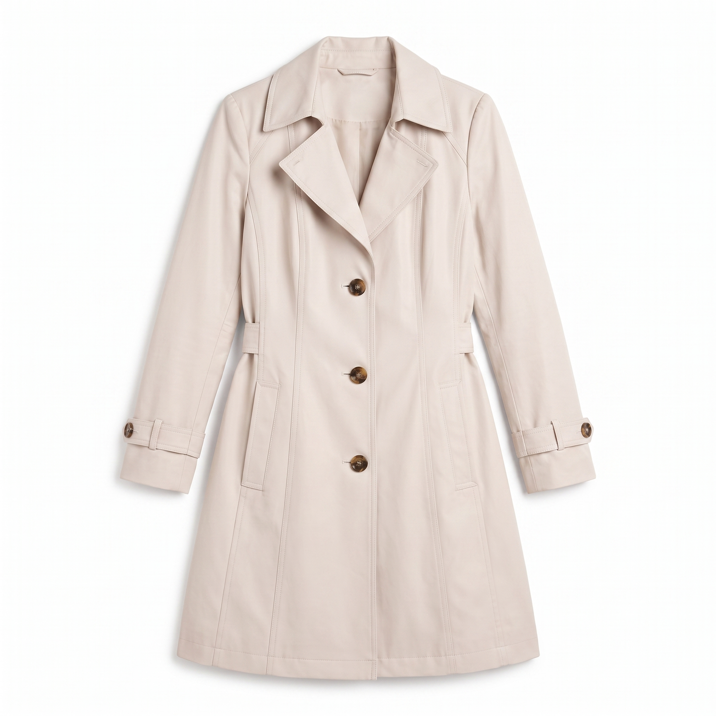 Sunoire kirsten classic and stylish trench coat garment flatlay 01