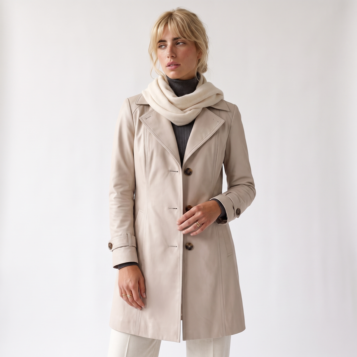 Sunoire kirsten classic and stylish trench coat top front crop 01